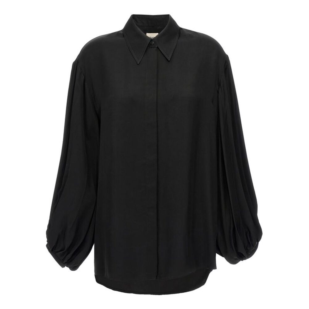 Khaite Black Cupro Women's Blouse